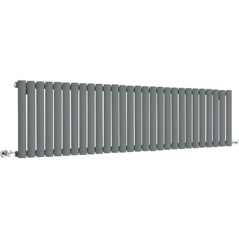 Hudson Reed – Radiateur horizontal compact anthracite 40 x 164,7 cm – Puissance 1138W – Acier durable – Garantie 20 ans