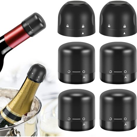 6 Stück Weinstopper, Champagnerstopper, wiederverwendbare Weinaufbewahrung