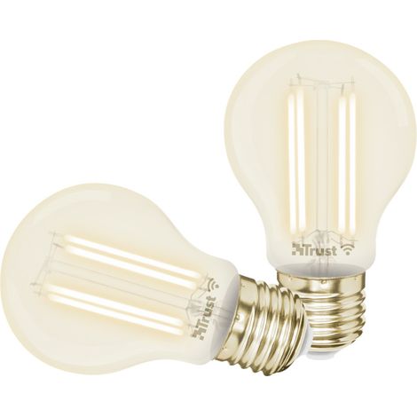 Trust WiFi E27 Lampadina Smart, Lampadina Vintage E27, Compatibile con Alexa e Google Nest, Hub non Necessario, 2.4GHz Lampada WiFi, Lampadina LED da Luce Bianca Fredda e Calda - 2 Pezzi (1/4)