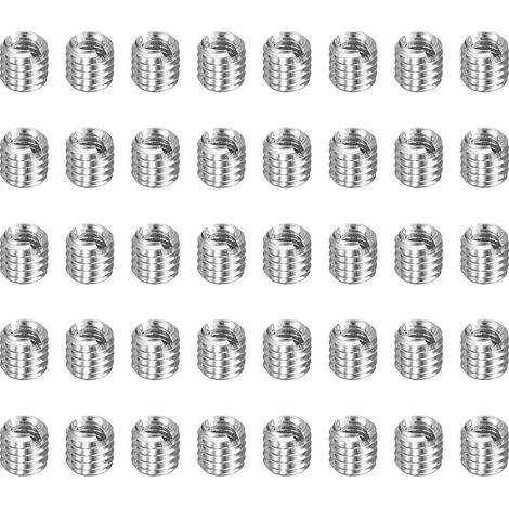 40 Pcs Insert de Réparation de Filetage, M4 x 0.7 Mâle Vers M6 x 1 Femelle Filetage 6mm Longueur Écrous à Visser en Acier Inoxydable 303 pour Conversion Outil Équipements (1/5)