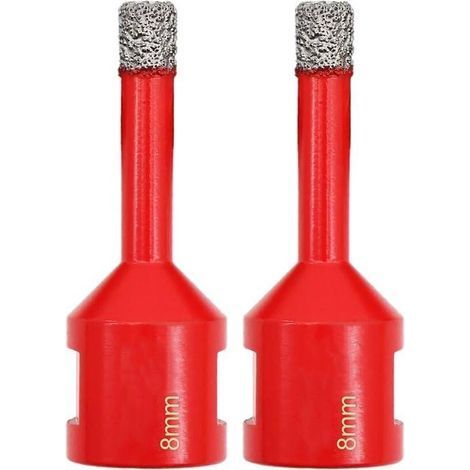 Foret Diamant Kit Trépan Carrelage - 2pièces 8mm avec filetage M14 pour percer porcelaine,céramique,carrelage,granit,marbre et pierre (1/5)
