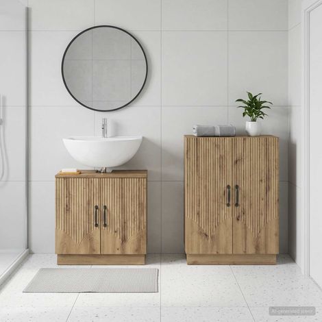 vidaXL Ensemble de 2 meubles de salle de bain HOORN Chêne artisanal (1/5)