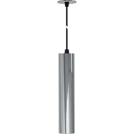 Suspension tubulaire Atmos GU10 argentée, installation en saillie ou encastrée, design intérieur moderne - Beneito & Faure