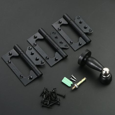 (Set mit 4 Stück, schwarz) Türscharnier aus Edelstahl 304, Kugellager, geeignet für Haus-, Schlafzimmer- und Kleiderschranktüren. (1/5)