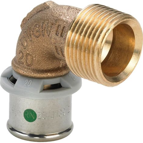 Viega Sanfix Fosta Sanfix P-Codo de transición 90 grados, d 40mm, R 11/4 Bronce rojo Modelo 2114, 566296