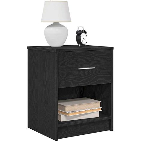 Nachttische 2 Stk. mit Schublade Schwarz 40x34x50 cm