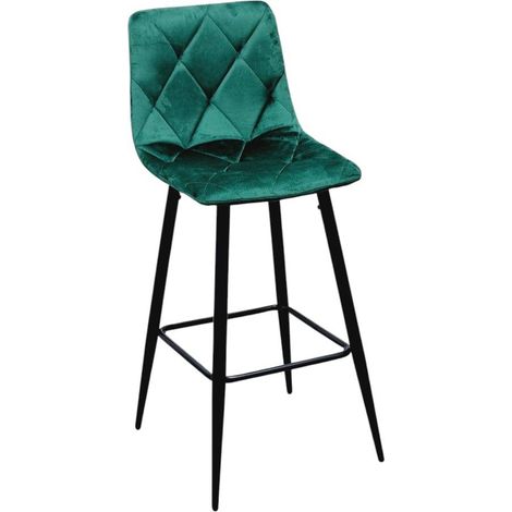 Sgabello Velvet verde in velluto – h. seduta 75 cm
