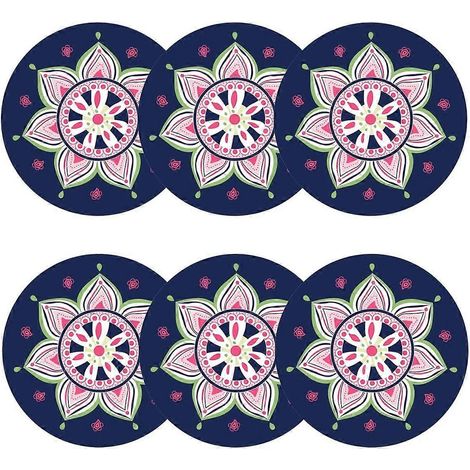 Dessous de verre d'extérieur pour le jardin, en silicone, lot de 6, sans boîte (1/5)