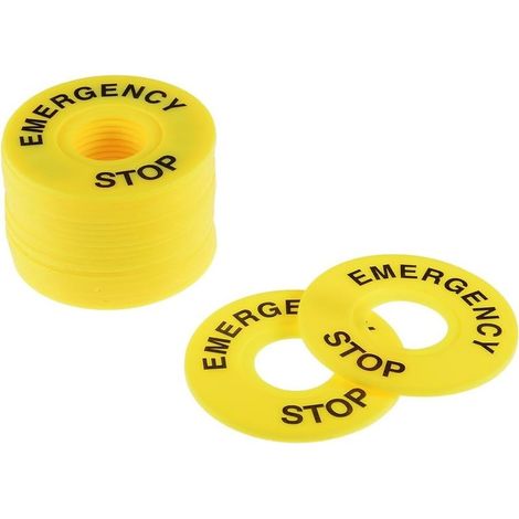 Sourcingmap Lot de 20 panneaux d'arrêt d'urgence pour interrupteur à bouton poussoir Diamètre intérieur 22 mm (1/4)