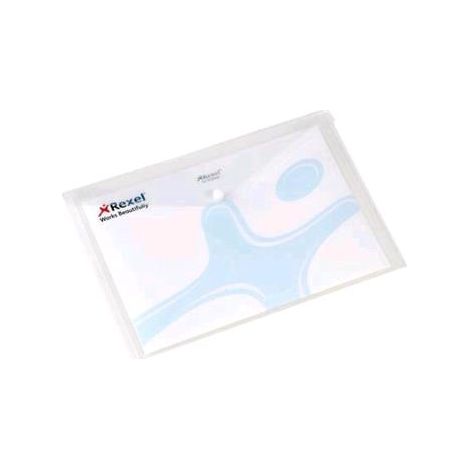 King Mec Busta con Bottone Pull Trasparente A4 21x29,7 cm - Conf. 5 Pezzi