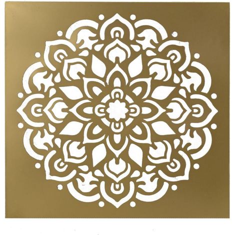 Marco cuadrado de metal dorado cm56x56x3