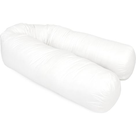 Traversin 180 cm en fibre polyester Flotex – Garnissage en boules siliconées – Enveloppe percale 110g/m2 – Confort ferme – Linnea