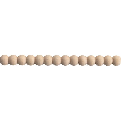 Echantillon de moulure perle brut décorative - D.2 x L20 cm - Bois de hêtre massif - Style Parisien - A peindre (1/4)
