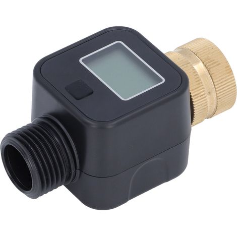 Compteur débit d'eau numérique automatique filetage 3/4 pouce pour arrosage jardin en laiton et ABS (1/5)