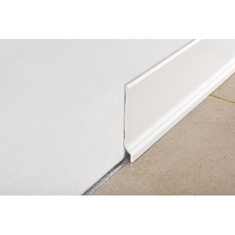 Battiscopa  pvc espanso grigio chiaro 70 mm barre 2 ml