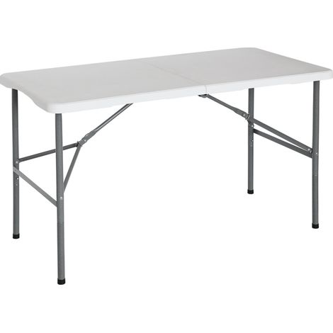 Mesa Plegable Rectangular para Catering y Camping Blanco Dayron