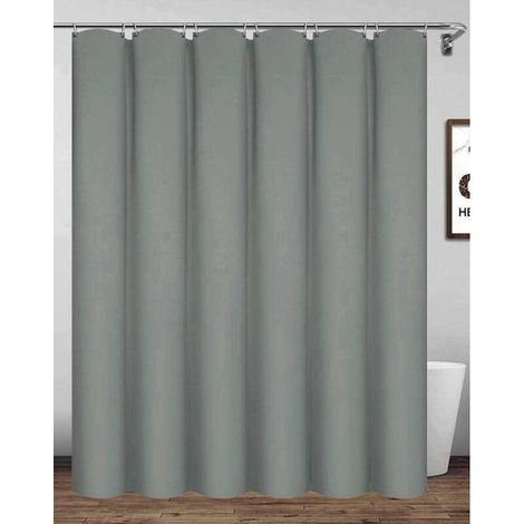 Shower Curtain 95 x 78 Inches, Waterproof Polyester Bathroom Curtain with Hooks, Light Gray