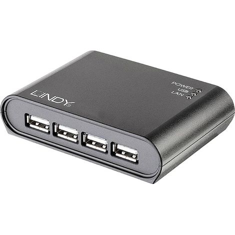 LINDY USB 2.0 Adaptateur [1x RJ45 femelle - 4x USB 2.0 type A mâle] 42633