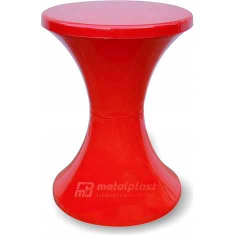 Kunststoff-Sanduhrhocker, poliertes Produkt, Rot