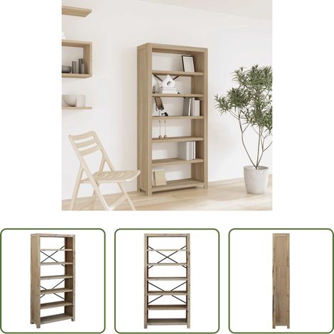 vidaXL Étagère en bois -  Bibliothèque 6 niveaux 80x30x170 cm Bois solide d'acacia (1/5)