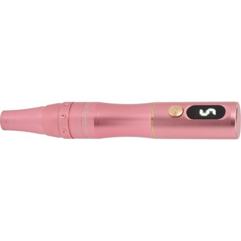 Stylo de Tatouage Sourcils Silencieux 5 Vitesses, Microblading Semi-Permanent, Prise UE 100‑240V, Rose Doré (1/5)