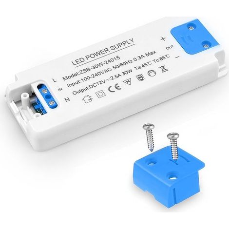 Transformateur LED 30W Entrée 220-240V, Sortie DC 12V 1.5A Convertisseur pour Ampoules MR16, G4, GU5.3, GU4, MR11 (1/5)
