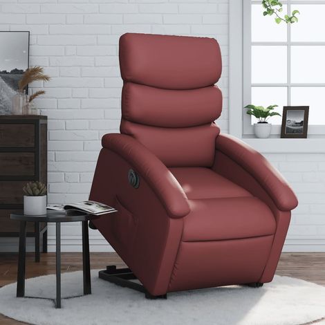 Fauteuil inclinable électrique-Chaise de relaxation-Fauteuil Relax rouge bordeaux similicuir 138594 (1/5)