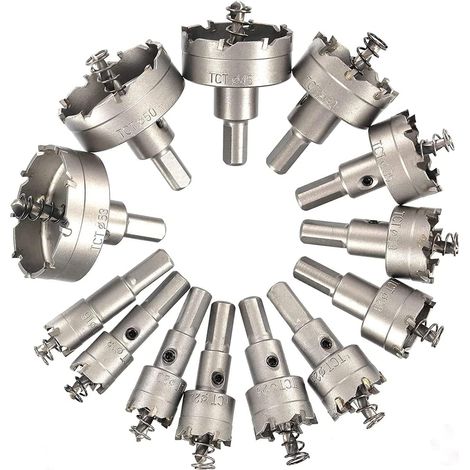 Scie cloche en carbure de tungstène, foret TCT pour acier inoxydable, fer, alliage, bois, plastique (16-53 mm) (1/5)