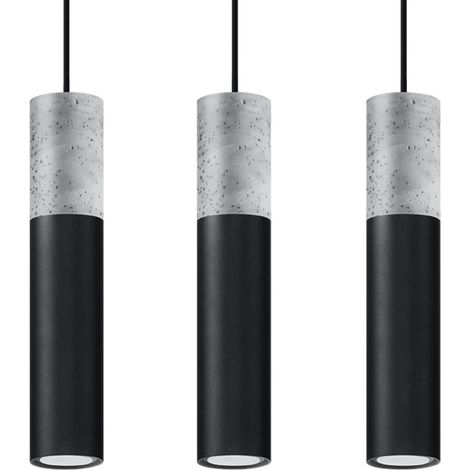 Lámpara colgante Nivoto negro, 3 luces (1/5)