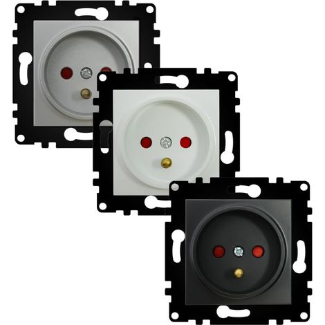 Interrupteur triple simple PJ blanc : idéal pour contrôler l'éclairage de votre maison. Son design moderne allie style et fonctionnalité, apportant une touche distinctive à n'importe quel (1/5)