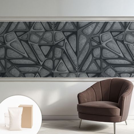 Tapete Vliestapete mit Kleber- abwaschbar - Raumgestaltung Schlafzimmer Wohnzimmer Tapete Geometrische Muster 250x104 cm (1/5)