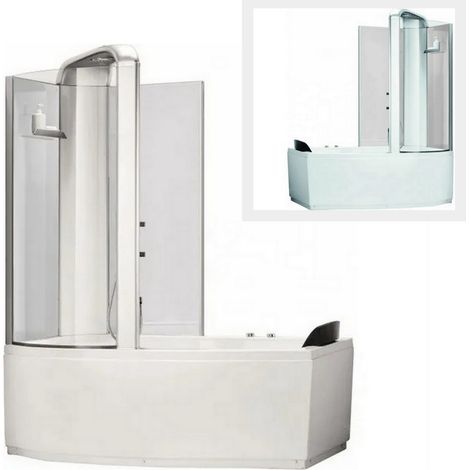 Bagno Italia vasca da bagno idromassaggio 170x85 cm con cabina doccia appoggio a destra (1/5)