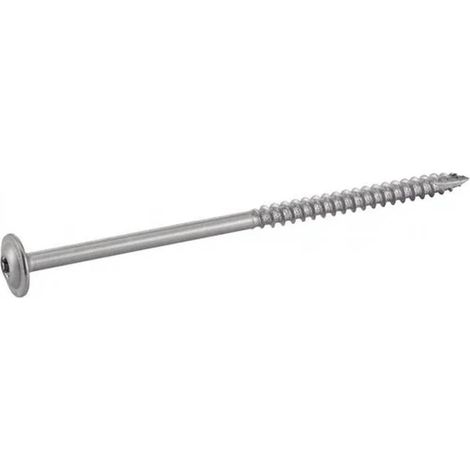 100 Vis de Charpente Tête Plate Large Six Lobes 6 x 80/48 mm - Inox A2 - D-Work