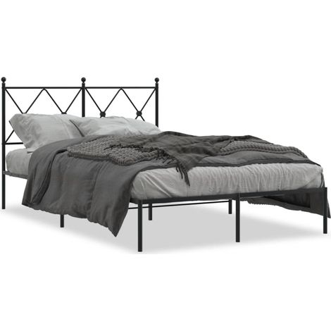 Maison Exclusive - Cadre de lit métal sans matelas avec tête de lit noir 120x190cm
