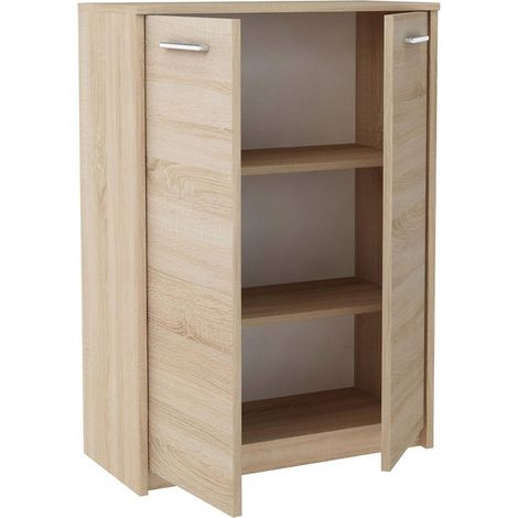 Buffet avec 2 portes Chêne de Sonoma - Meuble de Rangement Style contemporain - 77 x 35 x 108 cm (1/3)