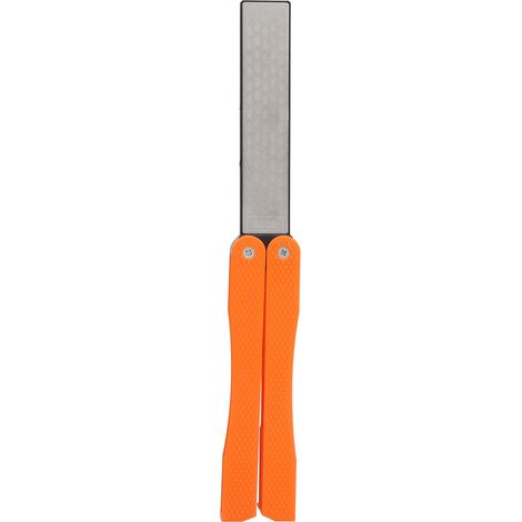 Pierre à aiguiser diamant orange portable double face pour couteaux extérieur (1/5)