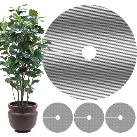 Grille de Protection pour Pot de Fleurs 40cm Noir Lot de 4, Couvercle Sécurité Jardin Anti-Animaux et Chats, Accessoire Sol Terre (1/3)