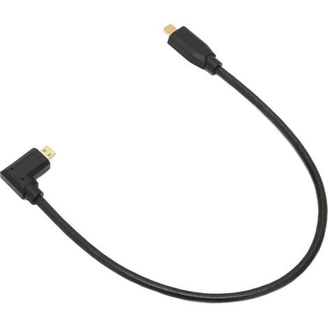 Câble d'interface multimédia Micro HD 8K 60 Hz coudé à droite, connecteur Micro HD mâle-mâle, diamètre extérieur 4,0 mm (1/5)