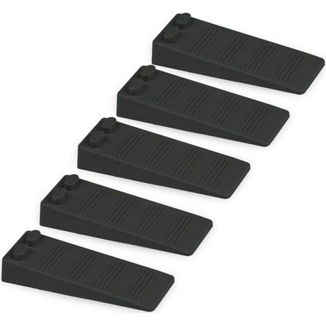 Cale porte caoutchouc souple - MICH - Hauteur réglable - Antidérapant - Non odeur - Pour tapis, béton, parquets - Noir (1/4)