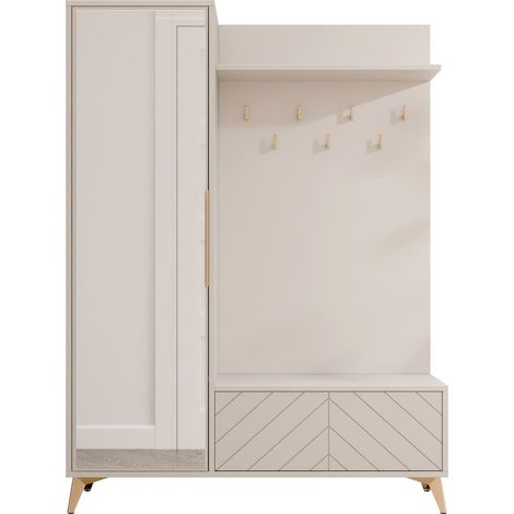 Conjunto para recibidor Comfivo Citrus , 180x134x40cm, Espejo, MDF, Aglomerado laminado, Colocada