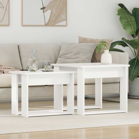 Kaffeetisch Set 2 pcs Weiß Holzwerkstoff