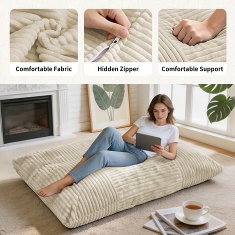 Pouf géant 2-en-1 DDY-MIBAI – Grand coussin d'assise convertible pour salon, détente familiale et confort maximal (1/5)