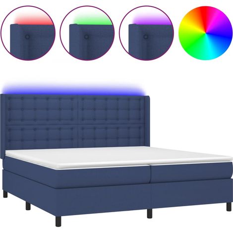 Maison Exclusive - Boxspringbett mit Matratze & LED Blau 200x200