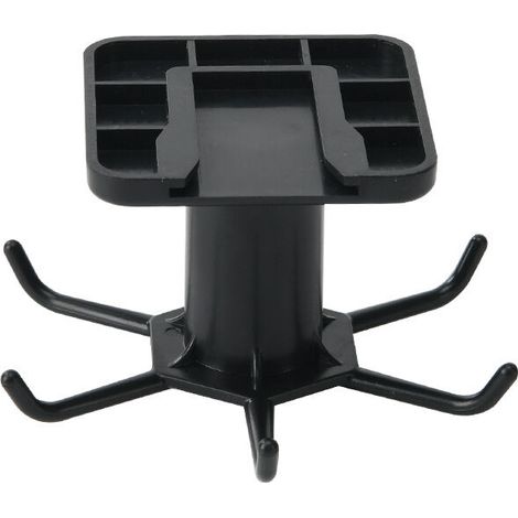 royaluxe - Rotatif à 360° Porte Ustensiles Cuisine Lot de 1,Support Ustensiles Cuisine avec 6 crochets,sans perçage Rangement Organiseur Rack,pour cuisine/Bains/garde-robe (Noir)， (1/5)