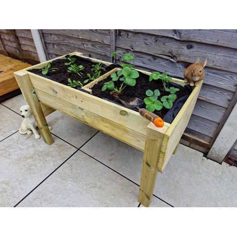 Raised Veg Trug Garden Planter - Scandinavian Redwood - L52 x W150 x H60 cm - Minimal Assembly Required (1/3)
