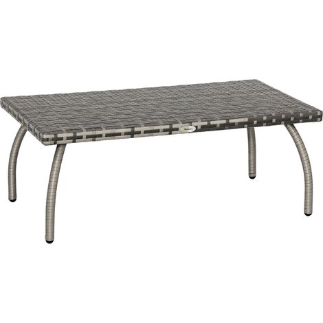 PE Wicker Rattan Garden Coffee Table - Mixed Grey (1/5)