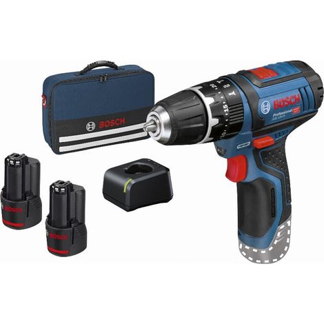 Taladro percutor BOSCH GSB 12V-15 - 2 Batt.2Ah + load.20 - 06019B690H