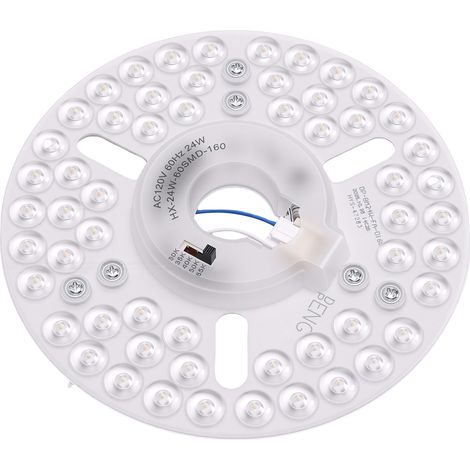 Panneau de remplacement pour éclairage de ventilateur de plafond LED 6,3 pouces (16 cm) - 24 W - 5 CCT - Température de couleur réglable (3000 K, 3500 K, 4000 K, 5000 K, 6500 K) - Installation magnéti (1/5)