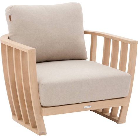 Poltrona da giardino lemindo eucalipto e beige poliestere e eucalipto - Hespéride