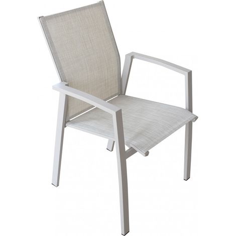 Poltrona Maili Impilabile 57x61x89 h cm in Alluminio Tortora (1/4)